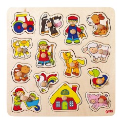 14-Delige Houten Puzzel Haan